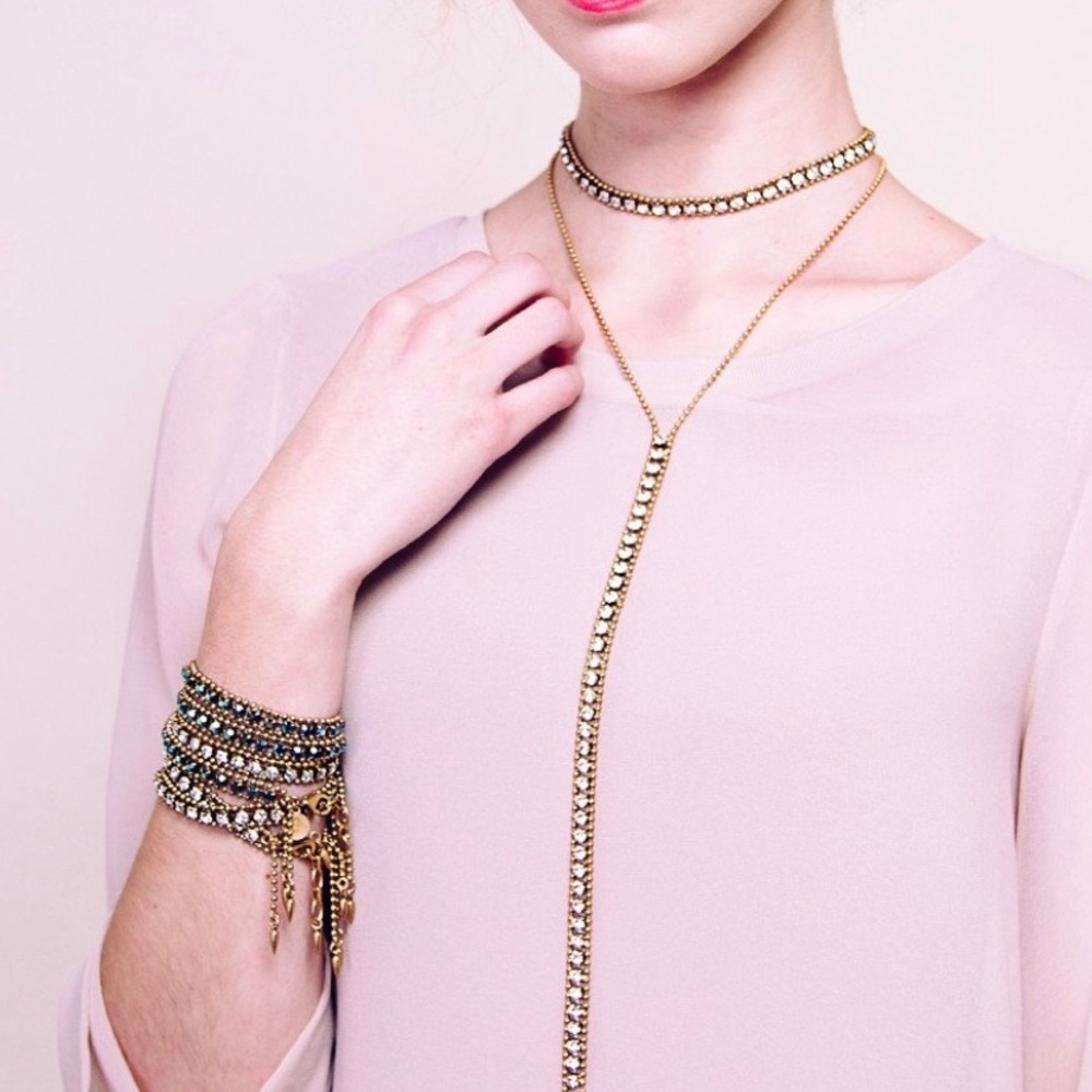 Loren Hope Crystal Choker/Wrap Bracelet